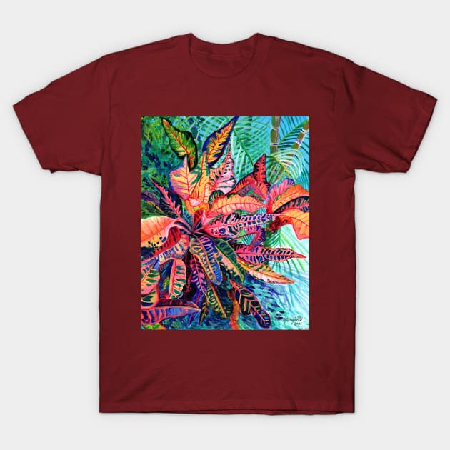 Colorful Croton Garden T-Shirt by KauaiArtist